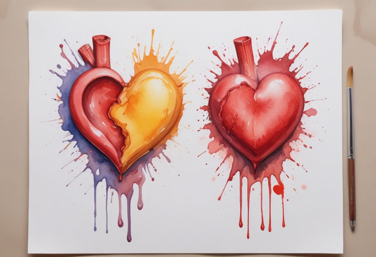 Ilustracja poglądowa: Serce chore i serce zdrowe