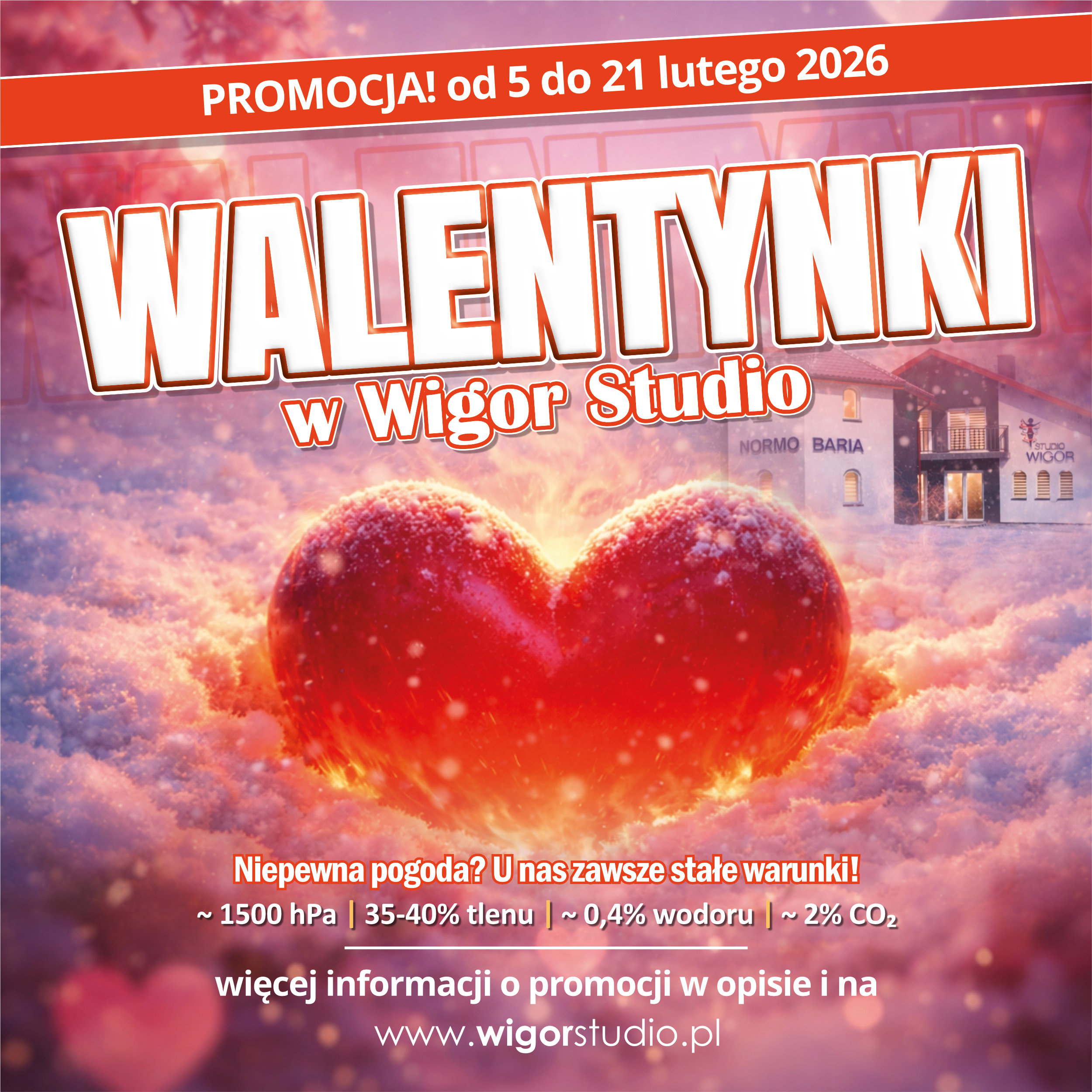 Walentynki w Studio Wigor w Krośnie — promocja Normobaria luty 2026